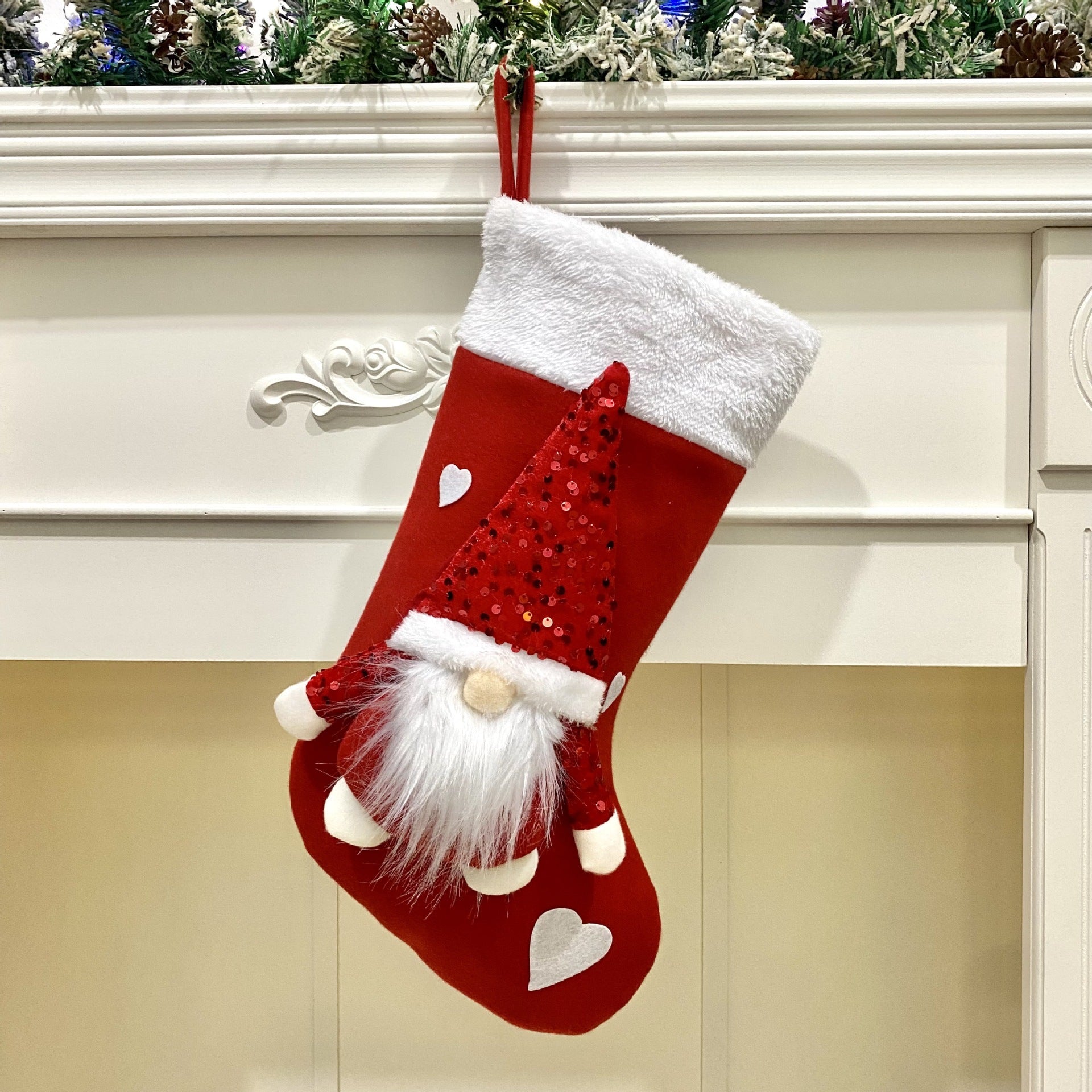 🎁 Christmas Gift Bag – Sequin Faceless Doll Pendant Holiday Decoration CJ