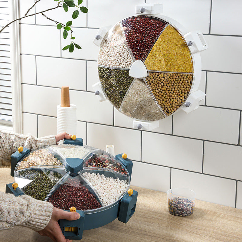 🍚 Wall‑Mounted Grain & Cereal Dispenser – Rotating Dry Food Storage for Kitchen Smart Kitchen & Home