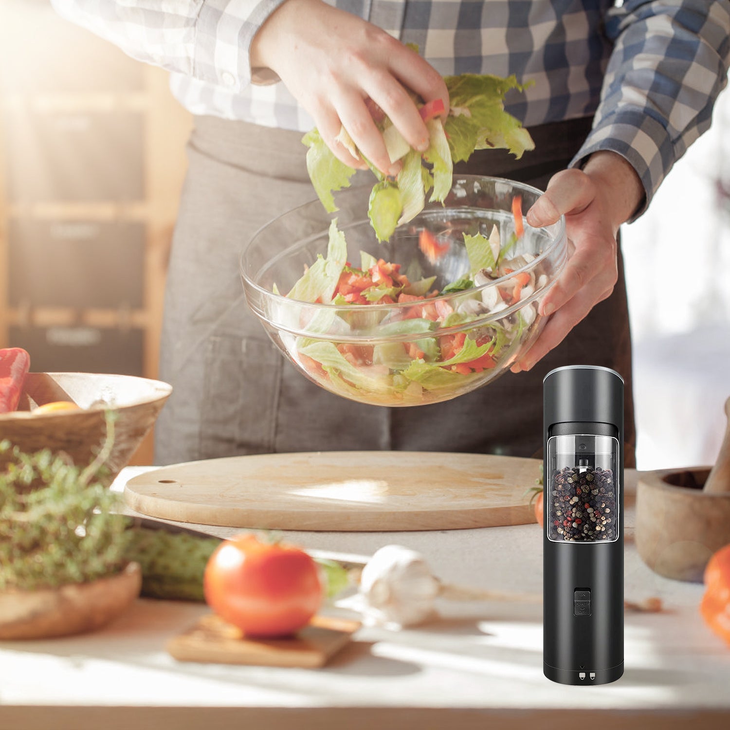 Electric Salt & Pepper Grinder – Gravity Sensor with LED CJ US