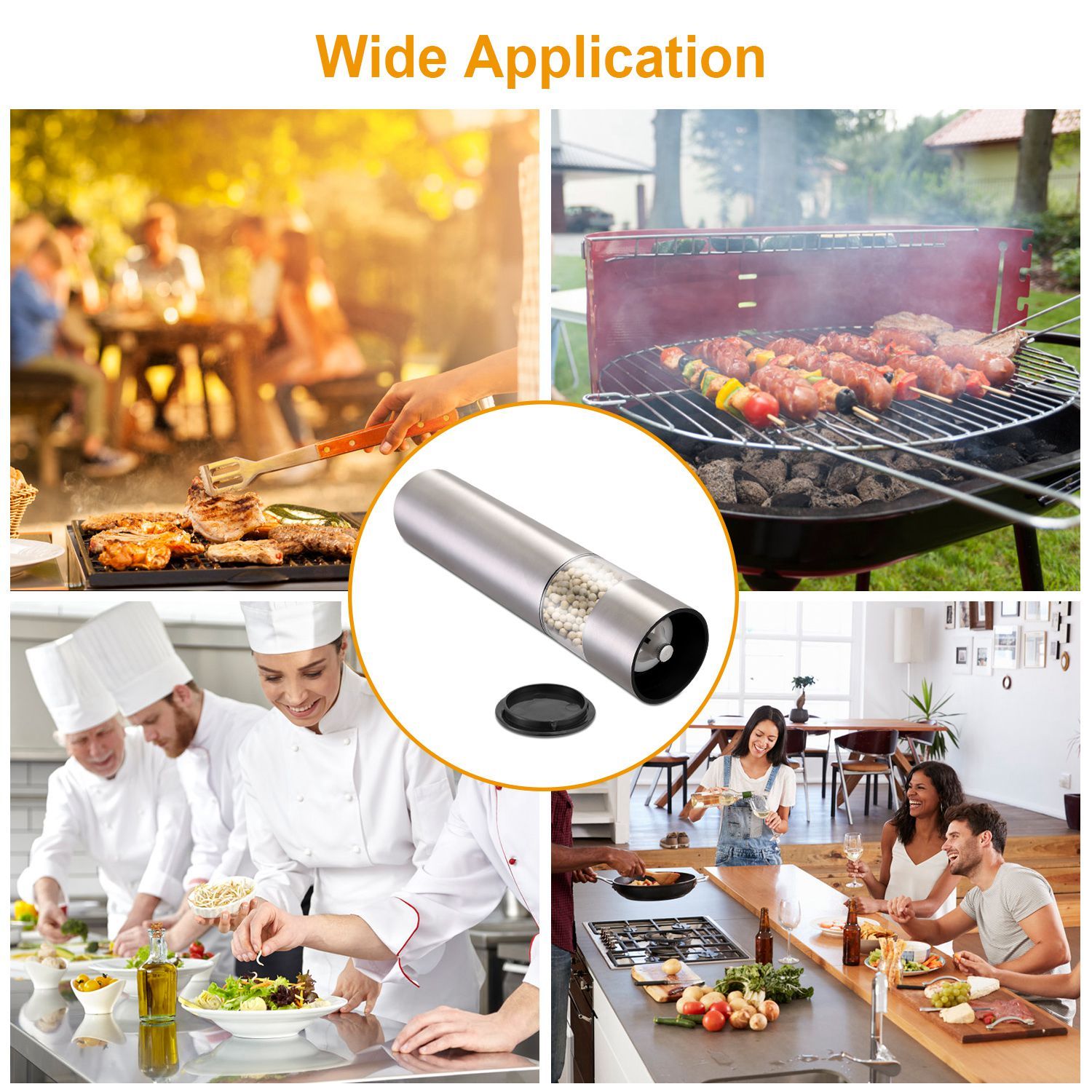 🧂 Electric Salt & Pepper Grinder – Adjustable Coarseness, Battery-Powered CJ US