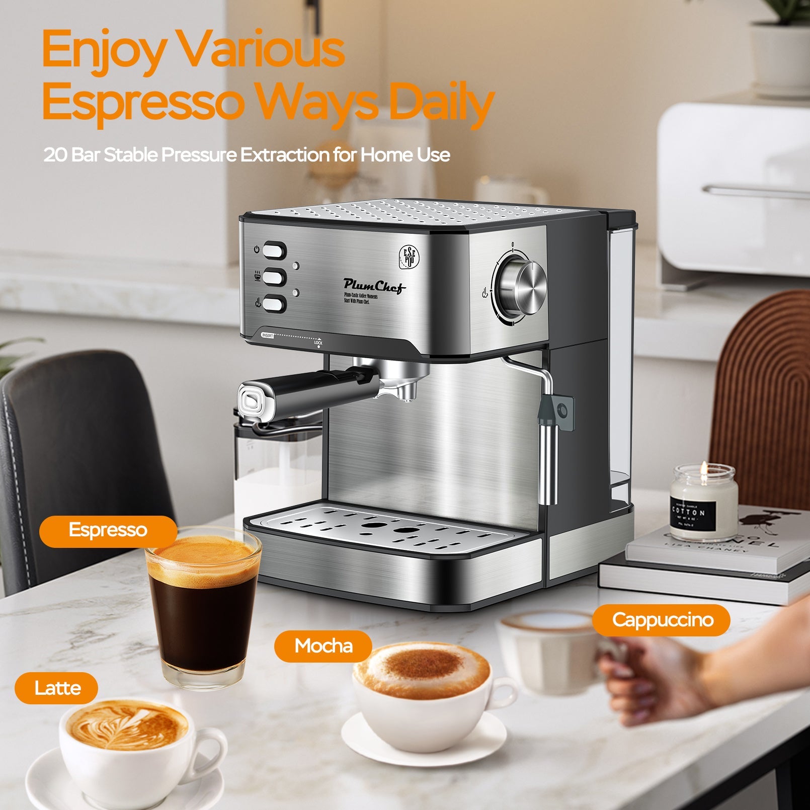 ☕ 20-Bar Professional Espresso Machine Smart Kitchen & Home