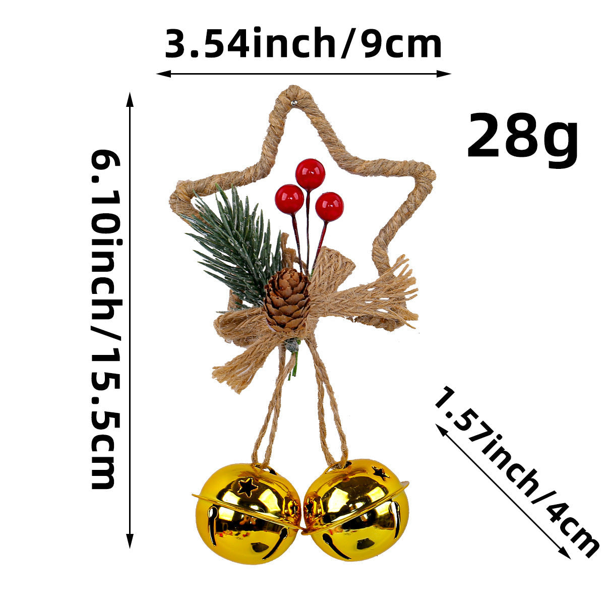 Christmas Five-pointed Star Bell Accessories Pendant CJ