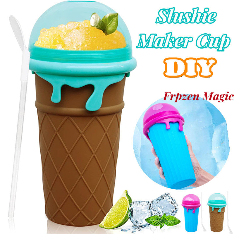 Magic Slushy Maker Cup – 500ml Squeeze & Freeze Smoothie Cup | No Blender Needed