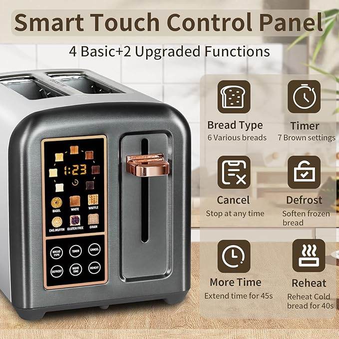 2-Slice Smart Toaster with LCD Display - SmartPursue™