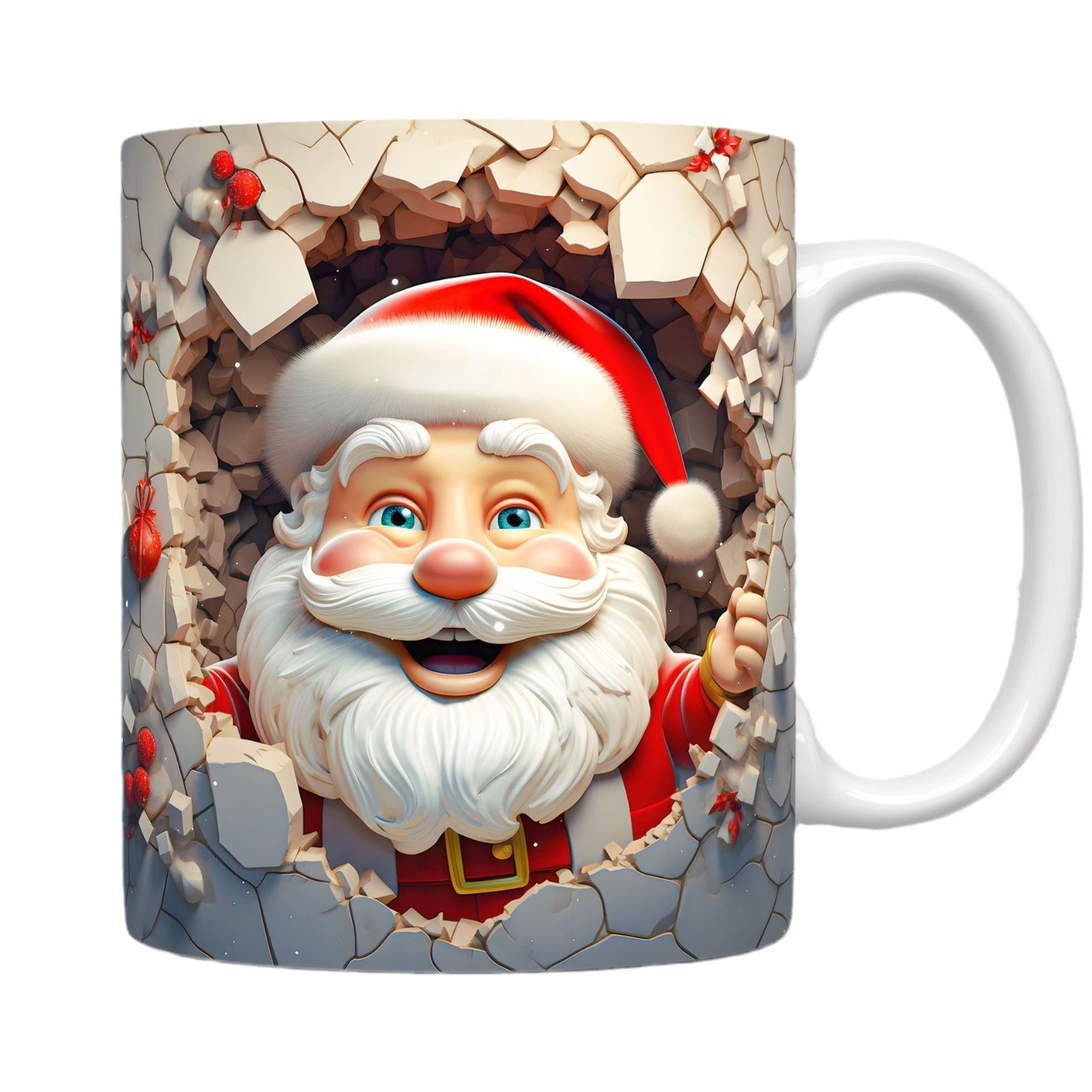 ☕ 3D Christmas Ceramic Mug – Santa & Snowman Holiday Coffee Cup CJ