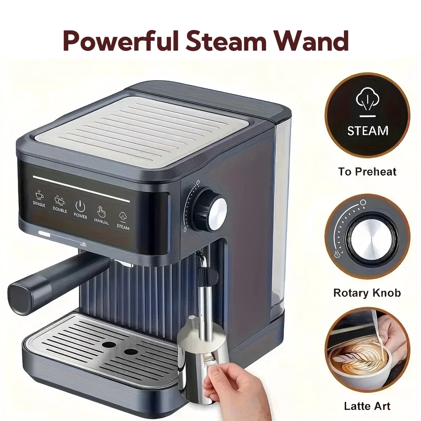 ☕ Semi-Automatic Italian Coffee Machine Smart Kitchen & Home