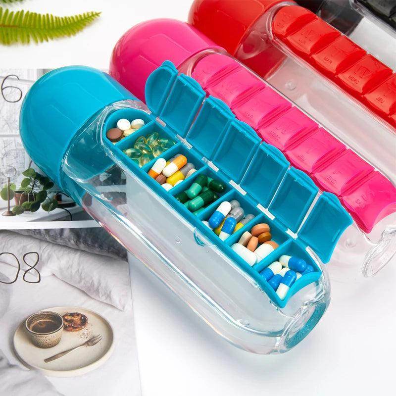 Travel pill organizer water bottle - SmartPursue™