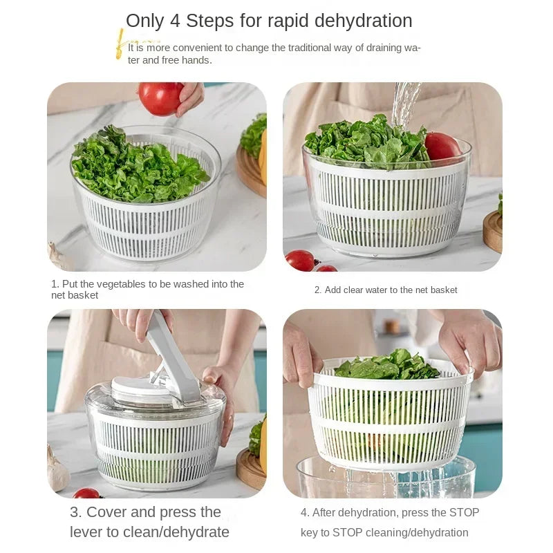 🥬 3L Vegetable Salad Spinner – Spin, Wash & Mix in One Tool - SmartPursue™