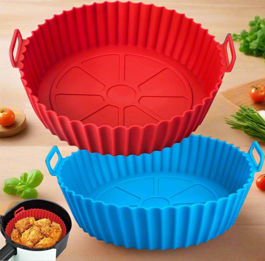 Reusable Silicone Air Fryer Basket – Non-Stick Tray for Crispy Pizza, Chicken & Fries - SmartPursue™