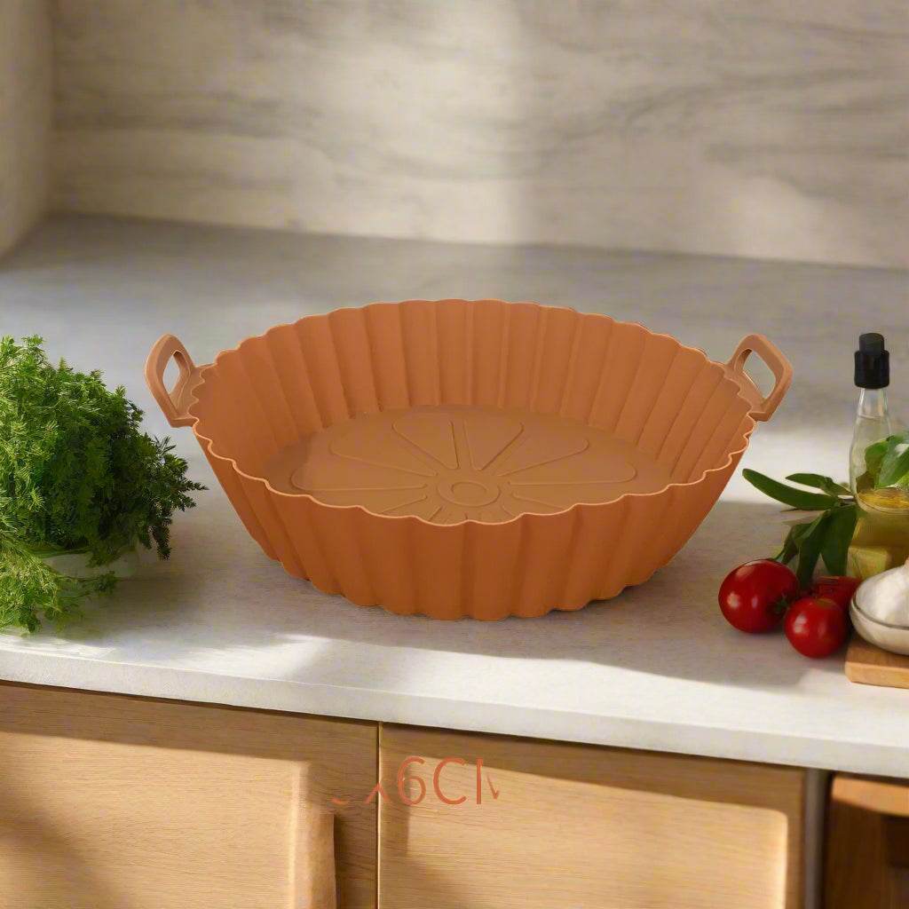 Reusable Silicone Air Fryer Basket – Non-Stick Tray for Crispy Pizza, Chicken & Fries - SmartPursue™