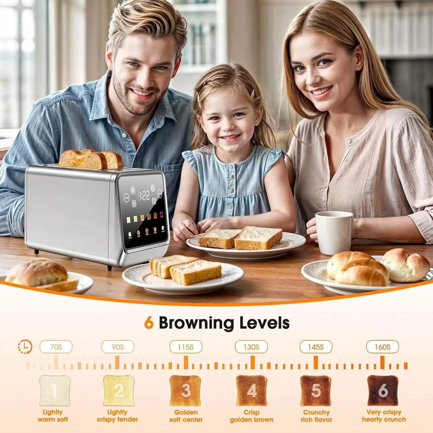 Stainless Steel Smart Digital Toaster - SmartPursue™