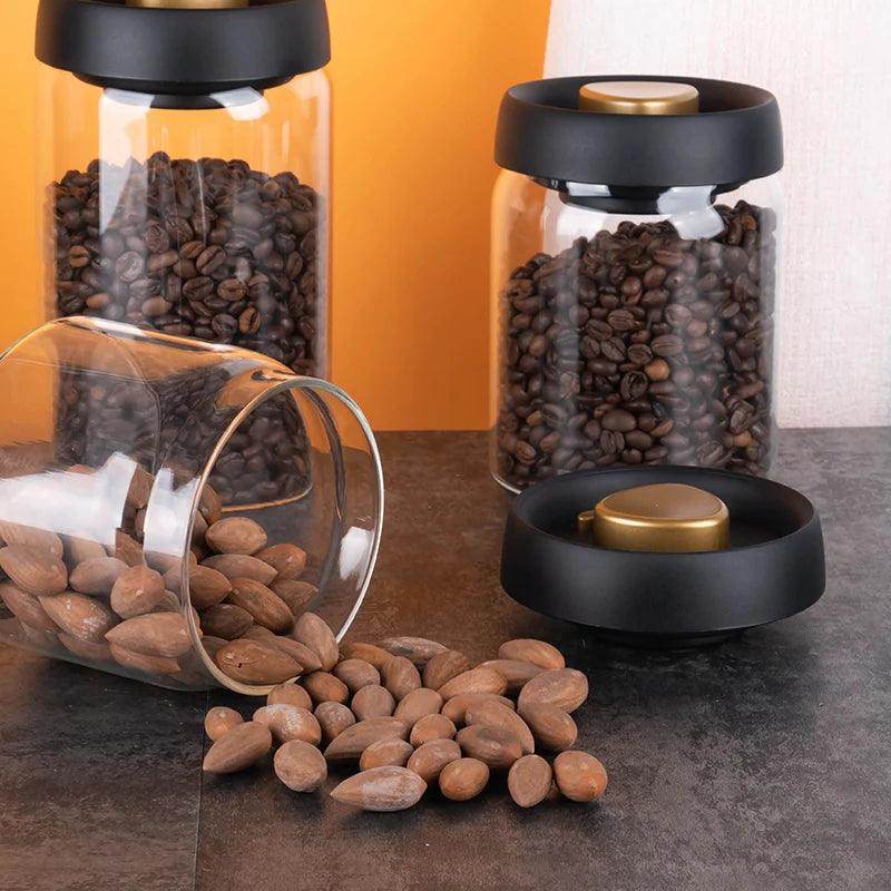 Vacuum Sealed Jug Coffee Beans Glass Airtight Canister - SmartPursue™