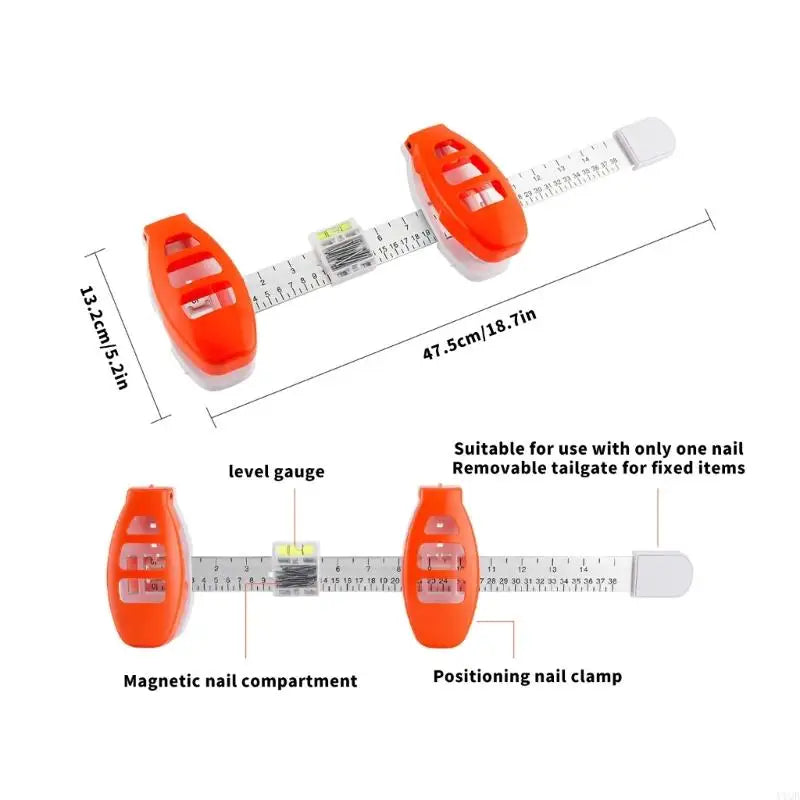 Professional Balance Ruler with Built-In Bubble Level – Picture Hanging Tool - SmartPursue™