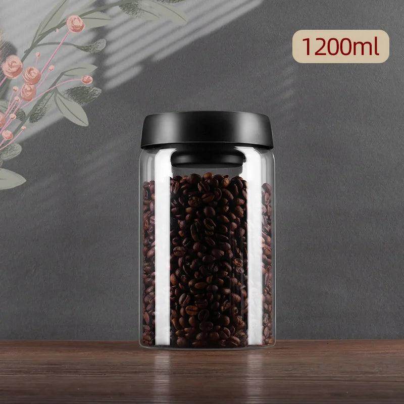 Vacuum Sealed Jug Coffee Beans Glass Airtight Canister - SmartPursue™