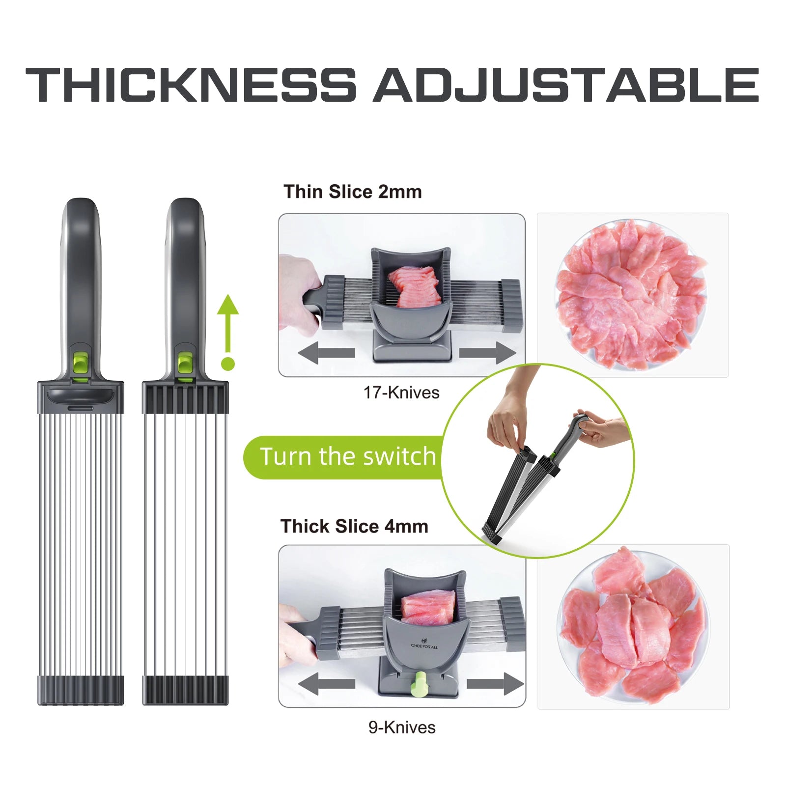 Manual Meat Slicer & Cleaver Set – Slice Strip & Cube Fresh Meat - SmartPursue™