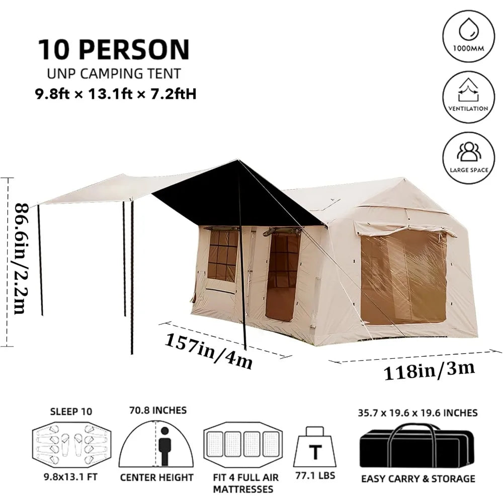 🏕️ 10–12 Person Inflatable Camping Tent - SmartPursue™