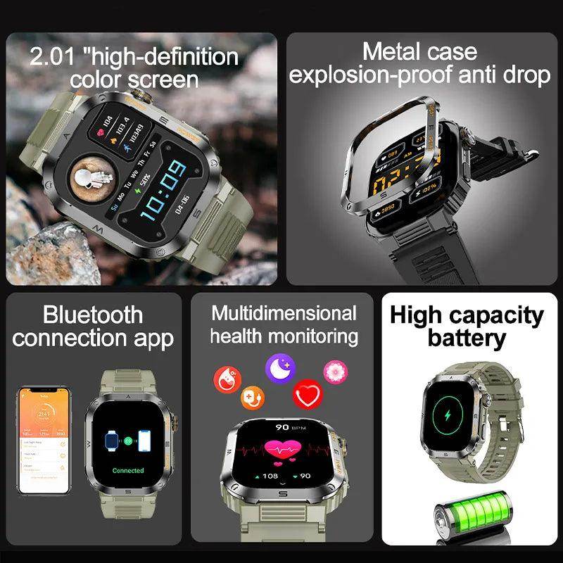 Rugged Military Smart Watch For Android IOS XIAOMI - SmartPursue™