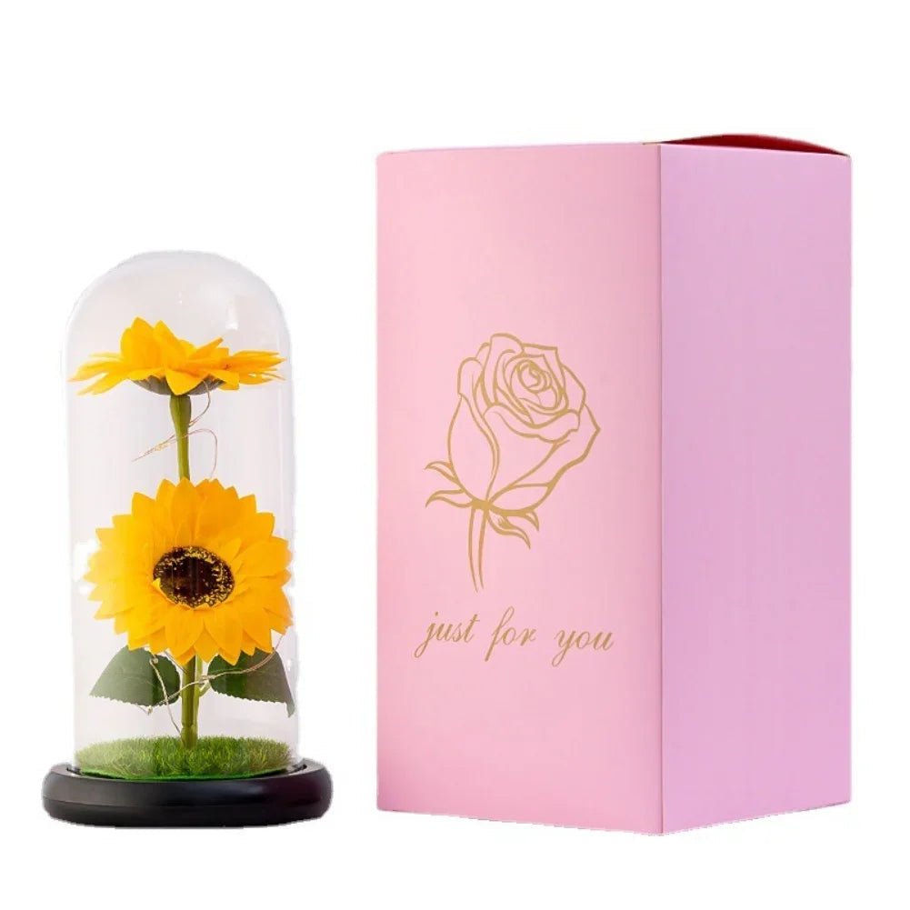 LED Glass Rose Tulip Ornament Fusion Gifts