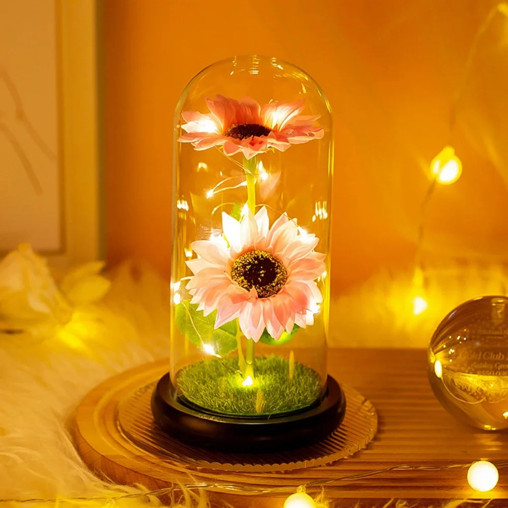 LED Glass Rose Tulip Ornament Fusion Gifts