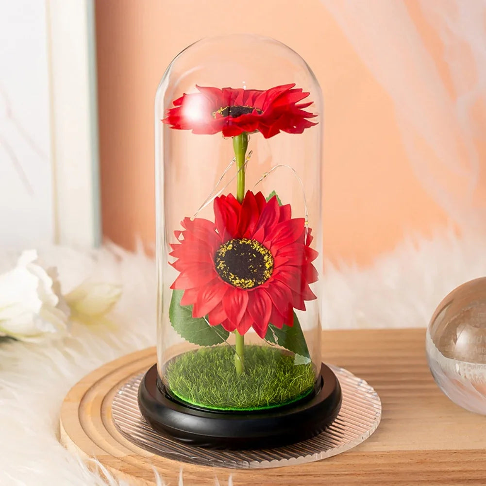 LED Glass Rose Tulip Ornament Fusion Gifts