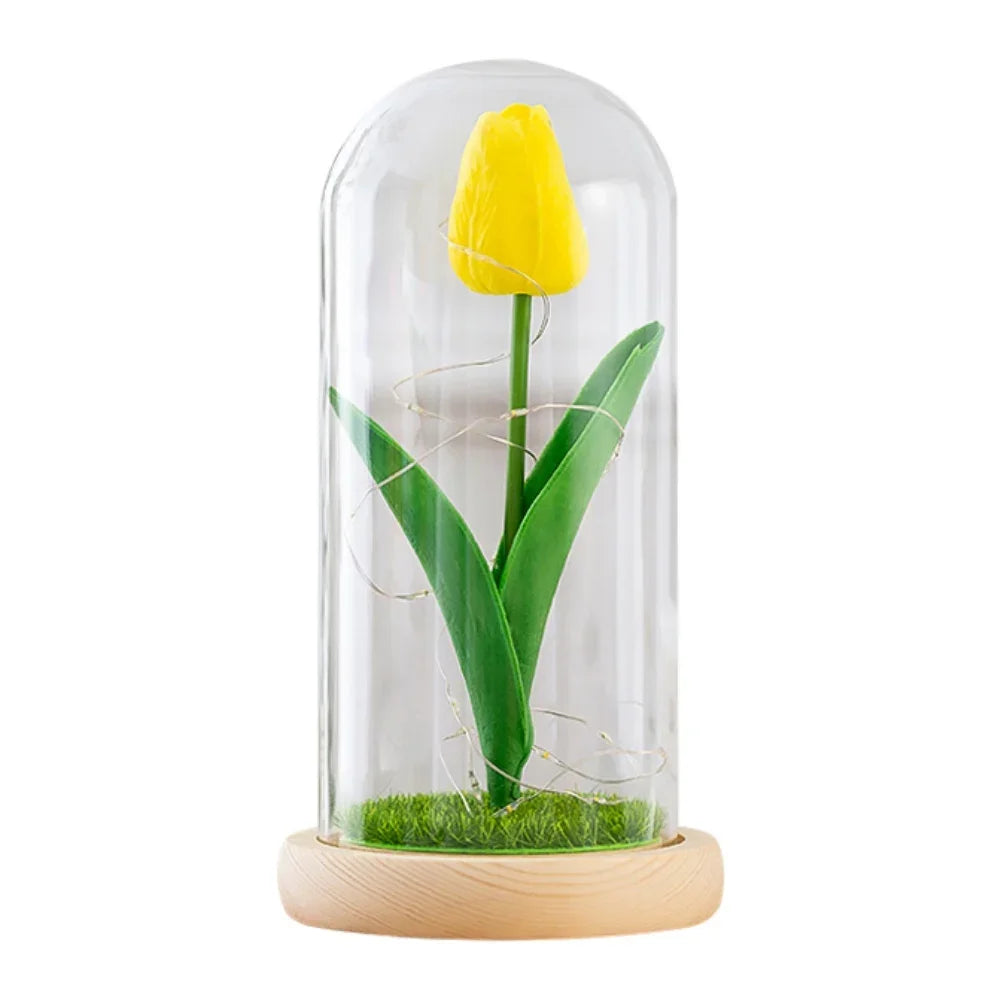 LED Glass Rose Tulip Ornament Fusion Gifts