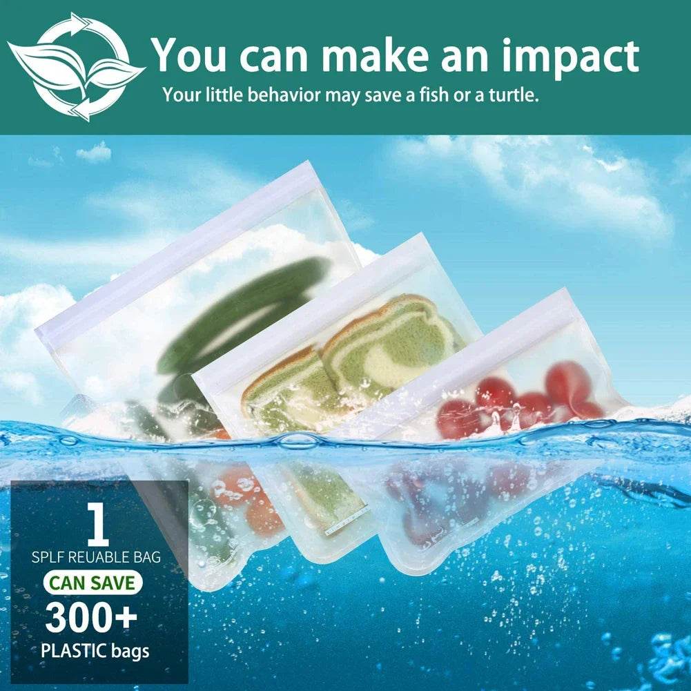 Silicone Food Storage Containers – Stand-Up Zip-Shut Bags - SmartPursue™