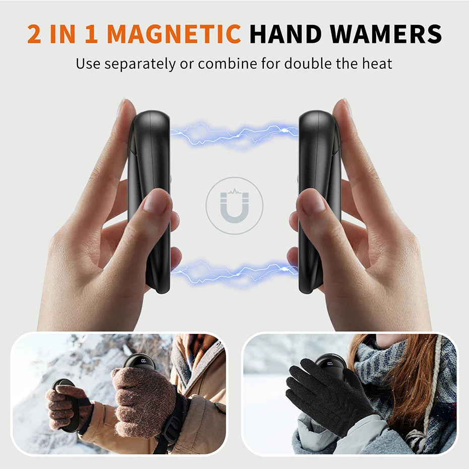 🔥 Rechargeable Hand Warmers 2-Pack – Magnetic Electric Pocket Heater SmartPursue™