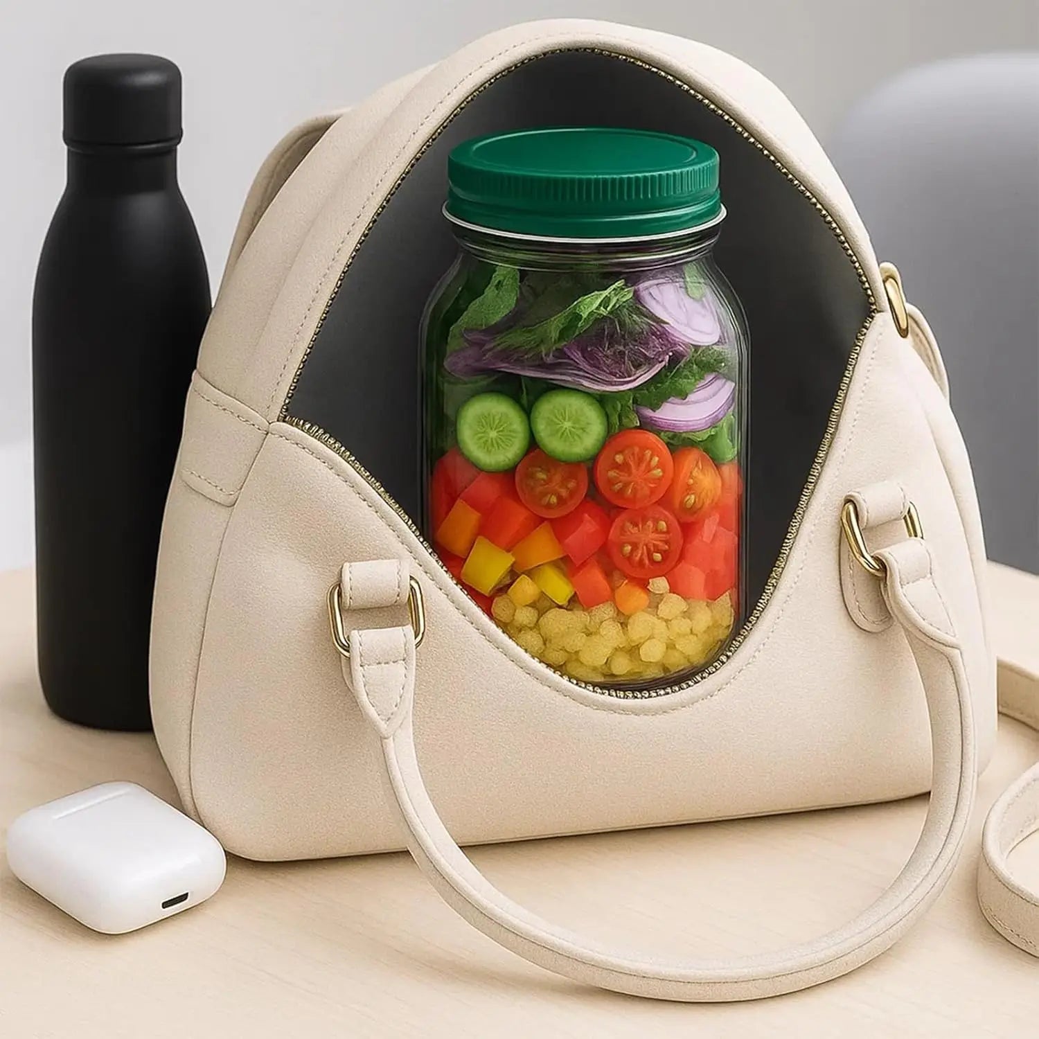 Salad Pod with Side Hatch – Leakproof Meal Prep Salad Container - SmartPursue™