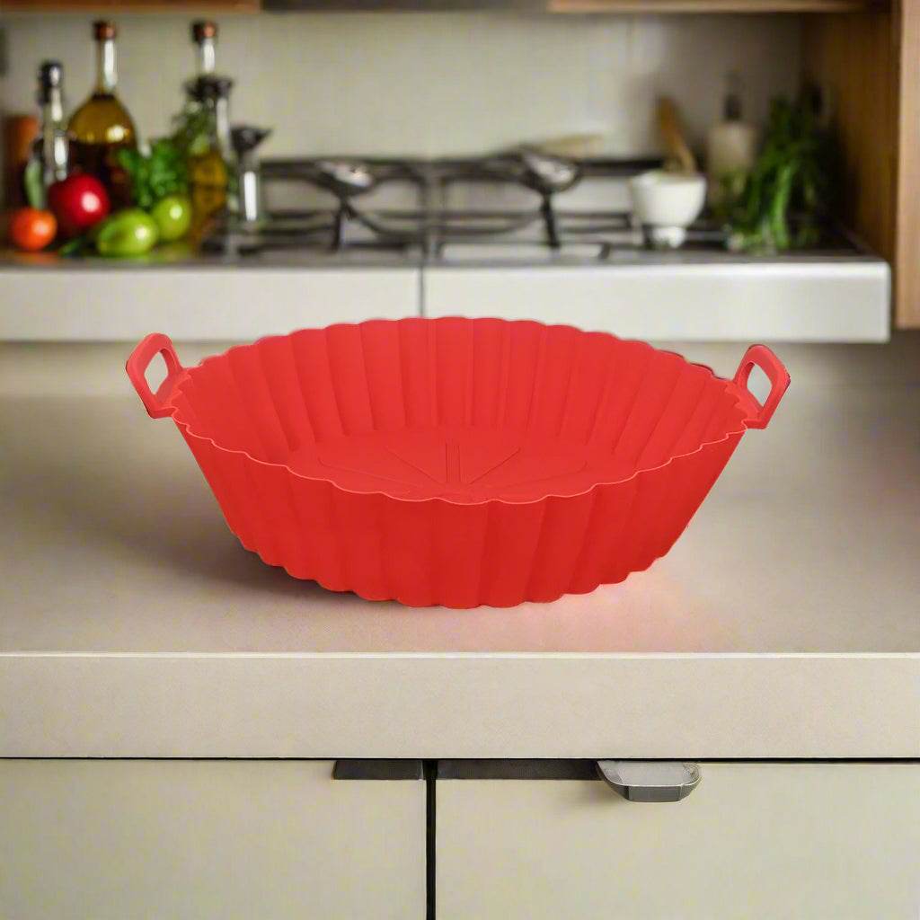 Reusable Silicone Air Fryer Basket – Non-Stick Tray for Crispy Pizza, Chicken & Fries - SmartPursue™