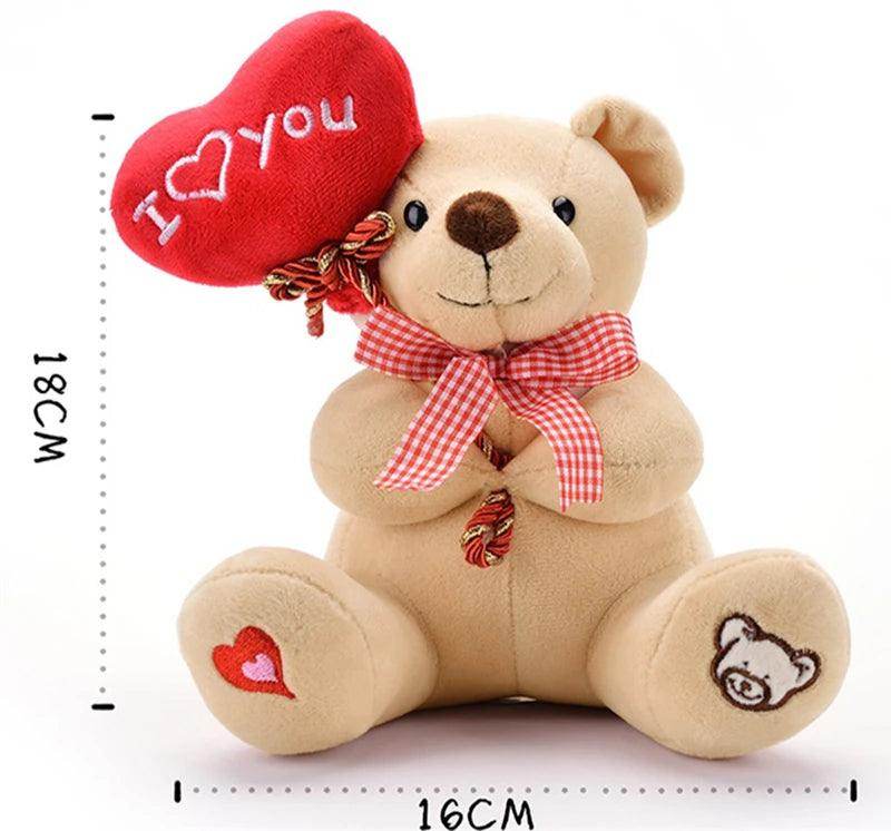 Cartoon Teddy Bear Holding Heart Plush Toy - SmartPursue™