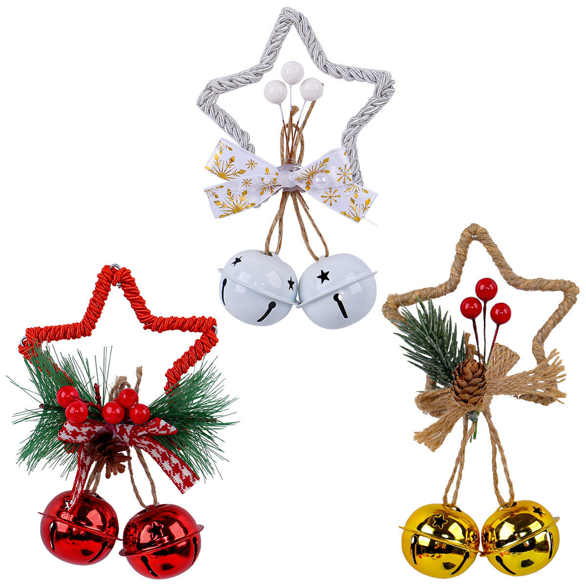 Christmas Five-pointed Star Bell Accessories Pendant CJ